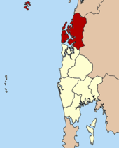 Karte von Phangnga, Thailand mit Khura Buri