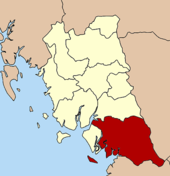 Karte von Trang, Thailand mit Palian