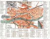 Stadtplan von Bremen 1885