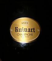 Das Etikett des Champagnerhauses Ruinart