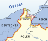 Lage der Stadt Danzig 1937