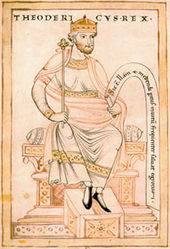 Theodoricus Rex, nach einer Handschrift des 12. Jahrhunderts