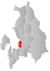 Lage der Kommune in der Provinz Akershus