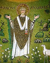 Der Heilige Apollinaris auf einem Mosaik in Ravenna