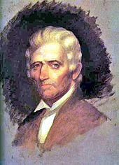 Daniel Boone (1820 erstelltes, unvollendetes Ölgemälde von Chester Harding, das einzige zu Boones Lebenszeiten erstellte Porträt)