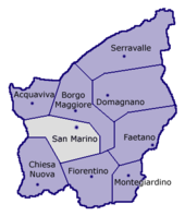Lage der Gemeinde innerhalb San Marinos