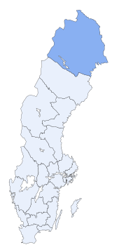 Lage von Norrbottens län in Schweden