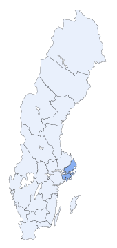 Lage von Stockholms län in Schweden