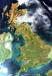 Satellitenaufnahme von Großbritannien