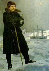 Ausschnitt aus dem Gemälde Adolf Erik Nordenskiöld des schwedischen Malers Georg von Rosen aus dem Jahr 1886
