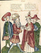Begegnung von Otto I. und Papst Johannes XII. (nach einer Zeichnung um 1450)