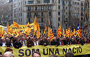 Demonstration in Barcelona für die Katalanische Nation