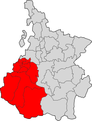 Lage des Arrondissement Argelès-Gazost im Département Hautes-Pyrénées