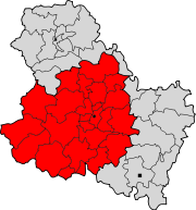 Lage des Arrondissement Auxerre im Département Yonne