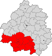 Lage des Arrondissement Bergerac im Département Dordogne