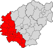 Lage des Arrondissement Brive-la-Gaillarde im Département Corrèze