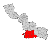 Lage des Arrondissement Cambrai im Département Nord