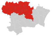 Lage des Arrondissement Carcassonne im Département Aude