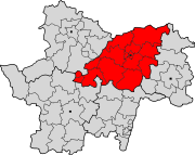 Lage des Arrondissement Chalon-sur-Saône im Département Saône-et-Loire