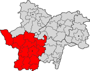 Lage des Arrondissement Charolles im Département Saône-et-Loire