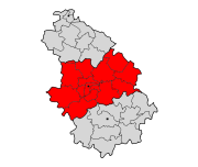 Lage des Arrondissement Chaumont im Département Haute-Marne