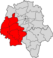 Lage des Arrondissement Chinon im Département Indre-et-Loire