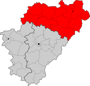 Lage des Arrondissement Confolens im Département Charente