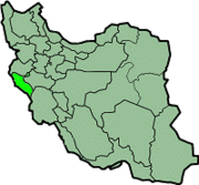 Lage der Provinz Ilam im Iran