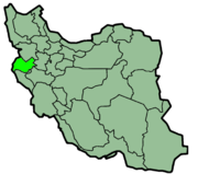 Lage der Provinz Kermānschāh im Iran