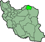 Lage der Provinz Nord-Chorasan im Iran