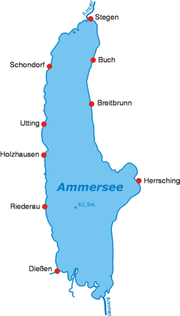 Der Ammersee und umliegende Ortschaften