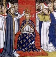 Krönung Philipps III. von Frankreich, Grandes Chroniques de France, 14. Jahrhundert