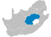 Lage der Provinz Freistaat in Südafrika