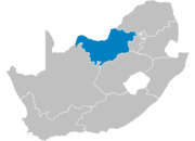 Lage der Provinz Nordwest  in Südafrika