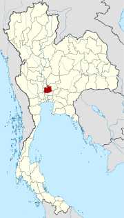 Karte von Thailand  mit der Provinz Ayutthaya hervorgehoben