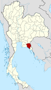 Karte von Thailand  mit der Provinz Chanthaburi hervorgehoben
