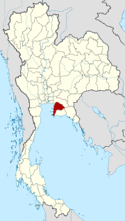 Karte von Thailand  mit der Provinz Chonburi hervorgehoben