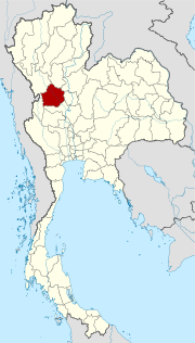 Karte von Thailand  mit der Provinz Kamphaeng Phet hervorgehoben