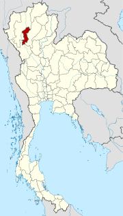 Karte von Thailand  mit der Provinz Lamphun hervorgehoben