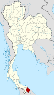 Karte von Thailand  mit der Provinz Narathiwat hervorgehoben
