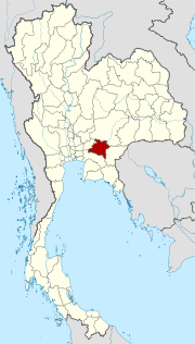 Karte von Thailand  mit der Provinz Prachinburi hervorgehoben