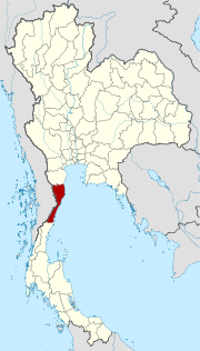 Karte von Thailand  mit der Provinz Prachuap Khiri Khan hervorgehoben