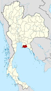 Karte von Thailand  mit der Provinz Rayong hervorgehoben