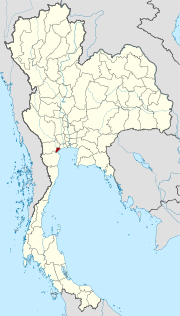 Karte von Thailand  mit der Provinz Samut Songkhram hervorgehoben