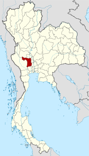 Karte von Thailand  mit der Provinz Suphanburi hervorgehoben