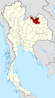 Karte von Thailand  mit der Provinz Udon Thani hervorgehoben