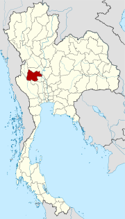 Karte von Thailand  mit der Provinz Uthai Thani hervorgehoben