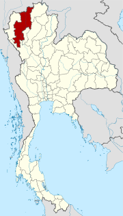 Karte von Thailand  mit der Provinz Chiang Mai hervorgehoben