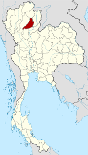 Karte von Thailand  mit der Provinz Phrae hervorgehoben