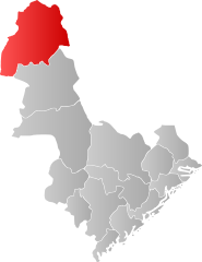 Lage der Kommune in der Provinz Aust-Agder